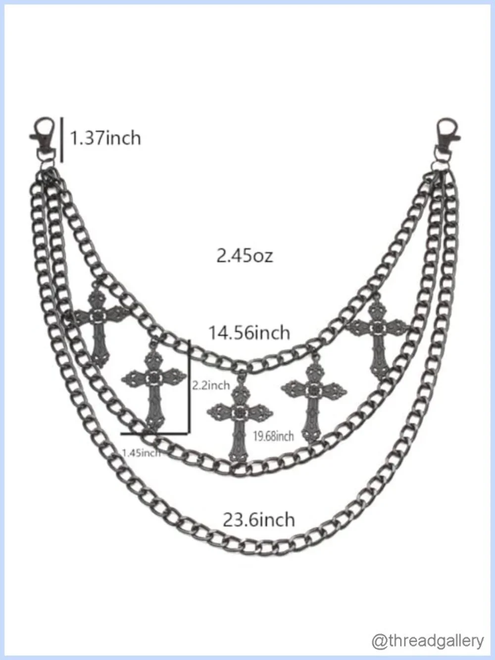 Punk Cross Pants Chain 20